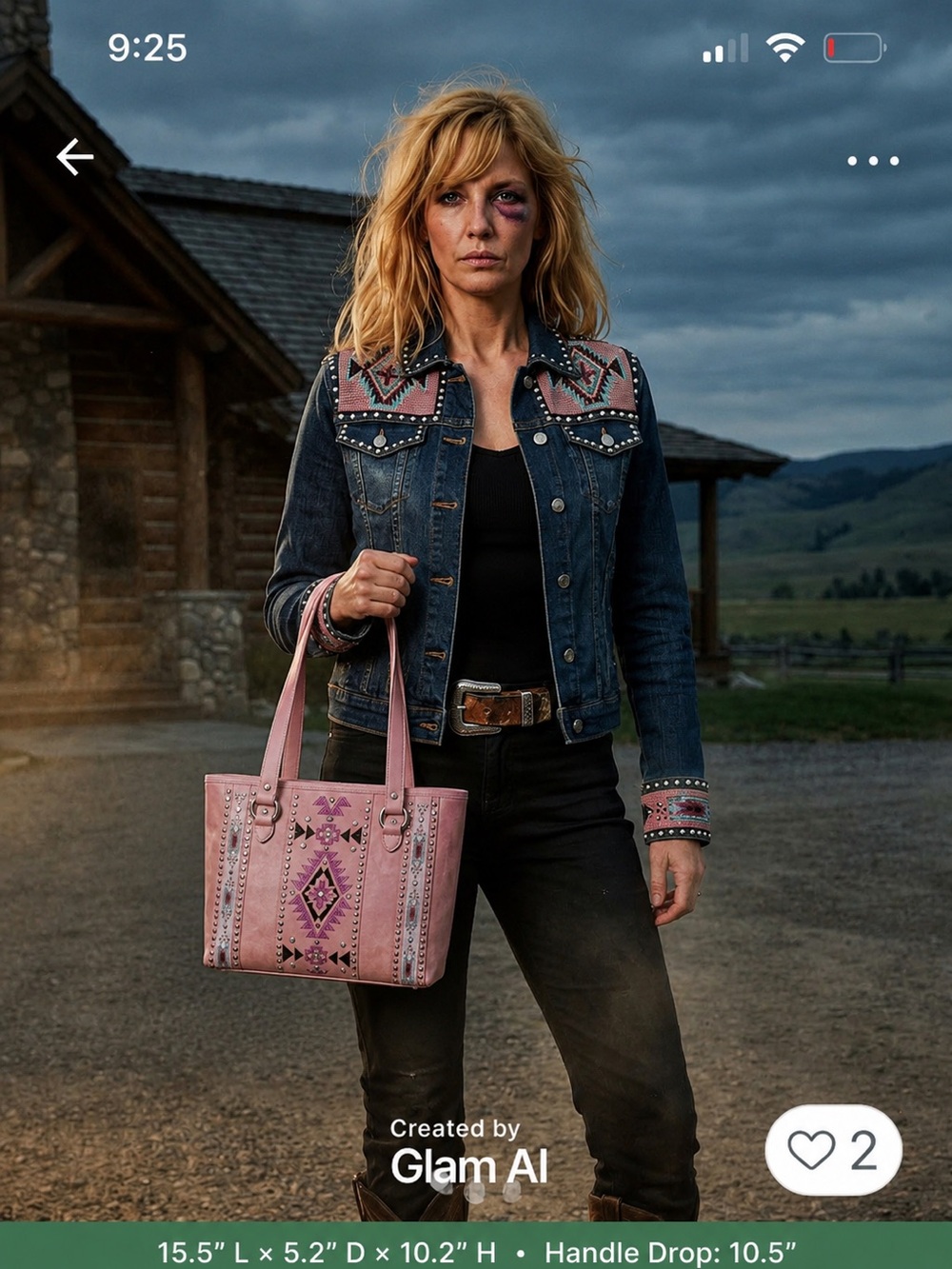 Montana West Pink and Pink Conceal Carry Embroidered  Tote